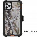 Premium Camo Heavy Duty Case with Clip for iPhone 11 [6.1 inch] (Tree Orange)